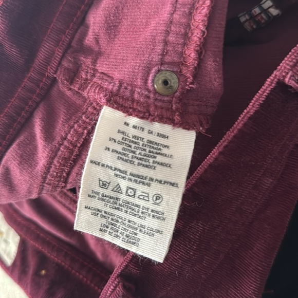Pilcro Anthropologie Maroon Red Corduroy Pants Serif Skinny Stretch Size 27 - Picture 5 of 5